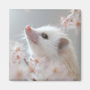 Schattige egel tussen de voorjaarsbloesems magneet