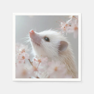 Schattige egel tussen de voorjaarsbloesems servet