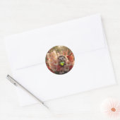 Schattige egel van augustus met peridot hart ronde sticker (Envelop)