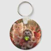 Schattige egel van augustus met peridot hart sleutelhanger (Voorkant)