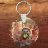 Schattige egel van augustus met peridot hart sleutelhanger (Voorkant)