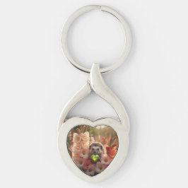 Schattige egel van augustus met peridot hart sleutelhanger