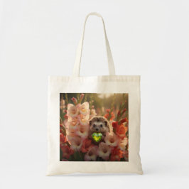 Schattige egel van augustus met peridot hart tote bag
