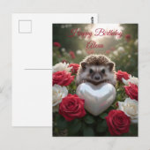 Schattige egel van juni met parelhart briefkaart (Voorkant / Achterkant)