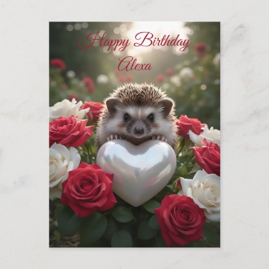 Schattige egel van juni met parelhart briefkaart (Voorkant)