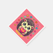 Schattige egel  verjaardagsmeisje servet (Hoek)