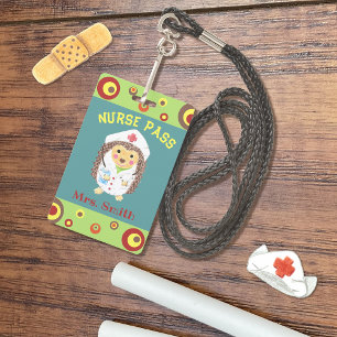 Schattige egel verpleegster pas badge