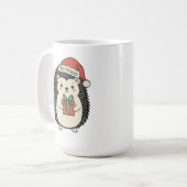 Schattige egel vrolijk kerstfeest koffiemok (Voorkant links)