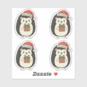 Schattige egel vrolijk kerstfeest sticker (Vel)