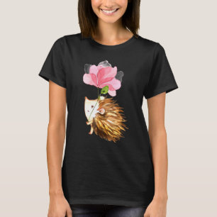 Schattige egel waterverf bloem tuinieren planten F T-shirt