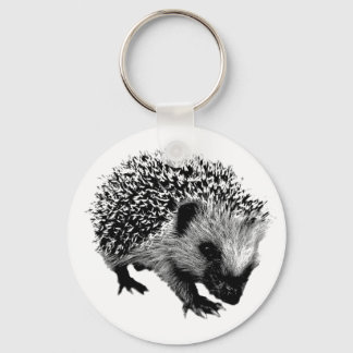 Schattige egel. Wildlife Digital Engraving Sleutelhanger
