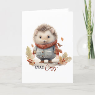 Schattige Egel Winter BLANKO  Feestdagen Kaart
