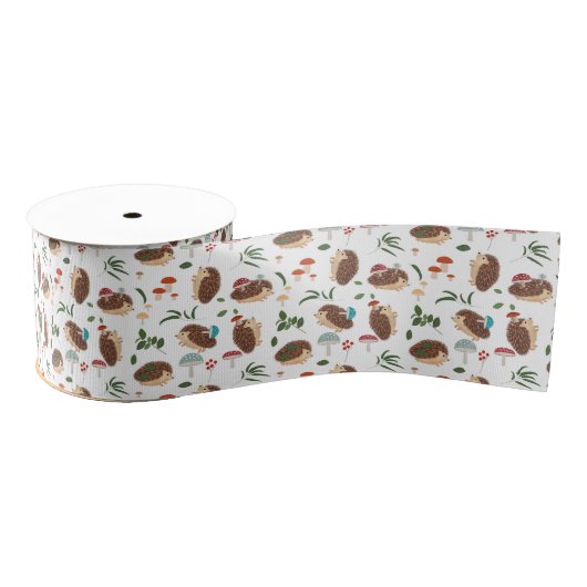 Schattige Egelmushroomen Bosdier Grosgrain Lint (Spoel)