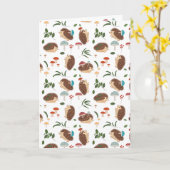 Schattige Egelmushroomen Bosdier Kaart (Gele Bloem)