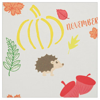 Schattige Egels en Herfstmaanden Patroon Stof