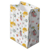 Schattige egels- en vogelpatroon medium cadeauzakje (Voorkant Gekanteld)