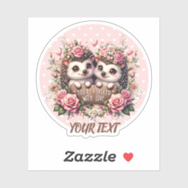 Schattige egels in de liefde Custom Sticker. Sticker