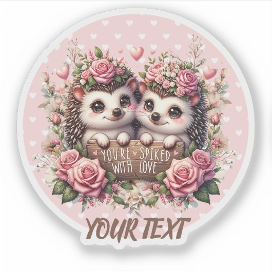 Schattige egels in de liefde Custom Sticker. Sticker (Voorkant)