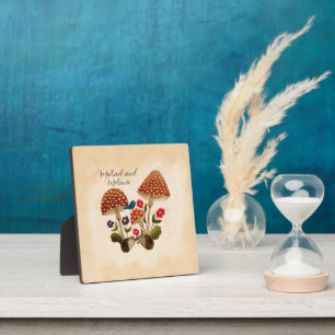 Schattige egels met bloemen en paddenstoelen fotoplaat