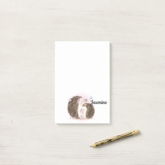 Schattige Egels Post-it® Notes (Op bureau)
