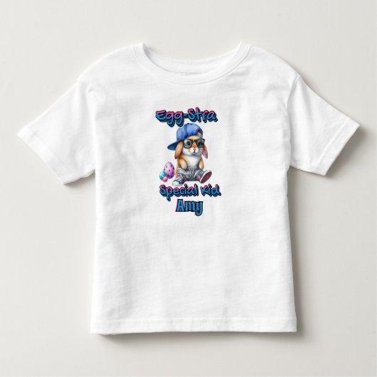 Schattige Egg Stra Speciaal Kind Paashaas Hiphop Kinder Shirts (Voorkant)