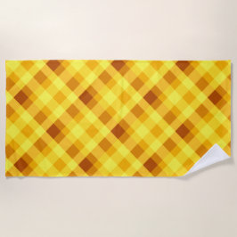 Schattige Egg Yolk Yellow Plaid Strandlaken