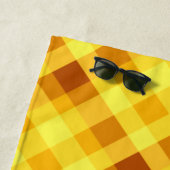Schattige Egg Yolk Yellow Plaid Strandlaken (In situ)