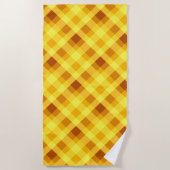 Schattige Egg Yolk Yellow Plaid Strandlaken (Voorkant)