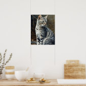 Schattige Egyptisch Mau Cat Art Print Poster (Keuken)