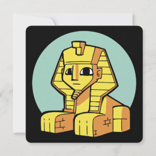 Schattige Egyptische Grote Sfinx Feestdagenkaart