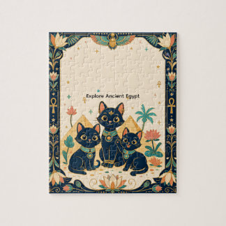 Schattige Egyptische Katten & Piramides Kinderpuzz Legpuzzel