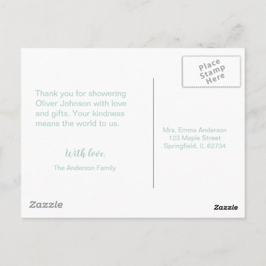 Schattige Ei Baby shower Dank u kaart (Achterkant)