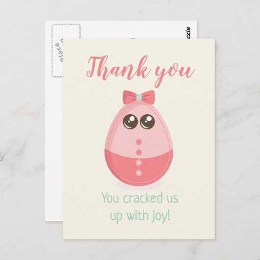 Schattige Ei Baby shower Dank u kaart (Voorkant / Achterkant)