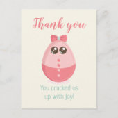 Schattige Ei Baby shower Dank u kaart (Voorkant)