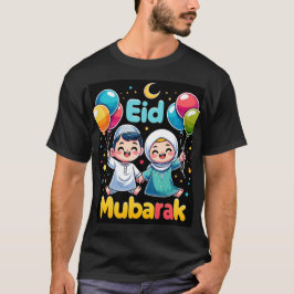 Schattige Eid Mubarak Cartoon Kinder Mannen Tshirt