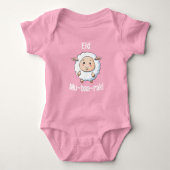 Schattige "Eid Mubarak" Schaap Roze Baby Meisje Bo Romper (Voorkant)