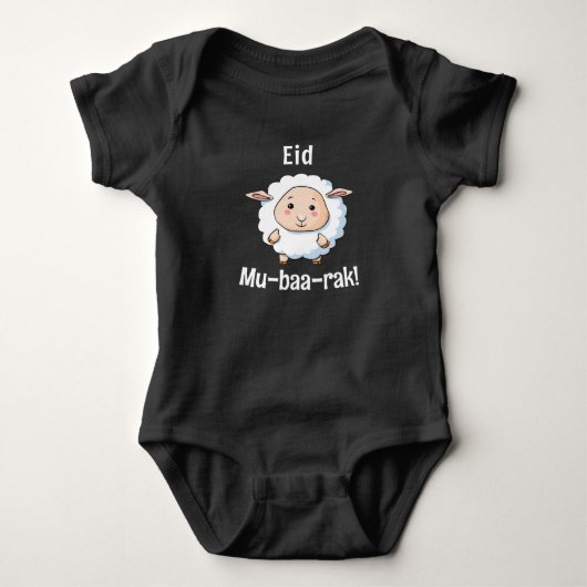 Schattige "Eid Mubarak" Sheep Funny Baby Bodysuit (Voorkant)