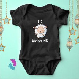 Schattige "Eid Mubarak" Sheep Funny Baby Bodysuit