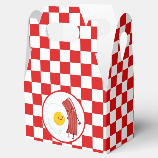 schattige eierbacon Breakfast party of table Bedankdoosjes (Geopend)