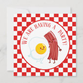 schattige eierbacon Breakfast party of table Kaart (Voorkant)
