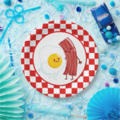 schattige eierbacon Breakfast party of table Papieren Bordje (Feest)