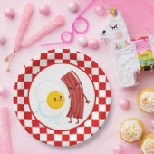 schattige eierbacon Breakfast party of table Papieren Bordje (Feest)