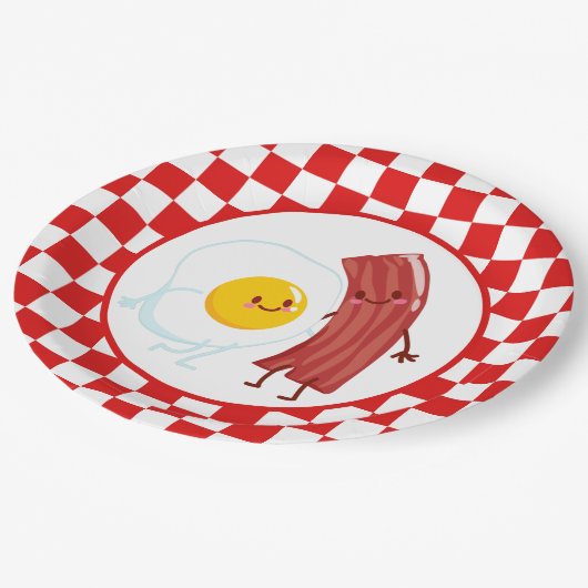 schattige eierbacon Breakfast party of table Papieren Bordje (Gekanteld)