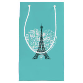 Schattige Eiffel Tower Love Paris | Aqua Klein Cadeauzakje