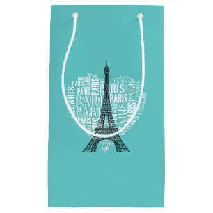 Schattige Eiffel Tower Love Paris Aqua Klein Cadeauzakje