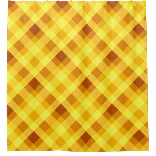 Schattige eigeel geel geruite douchegordijn (Voorkant)