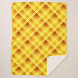 Schattige eigeel geel geruite grote sherpa deken