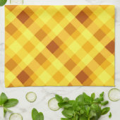 Schattige eigeel geel geruite keukenhanddoek (Gevouwen)