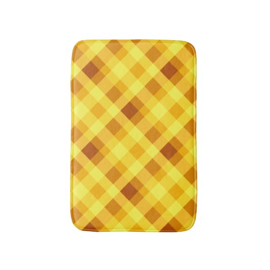 Schattige eigeel geel geruite kleine badmat (Voorkant Verticaal)