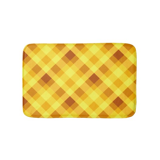 Schattige eigeel geel geruite kleine badmat (Voorkant)